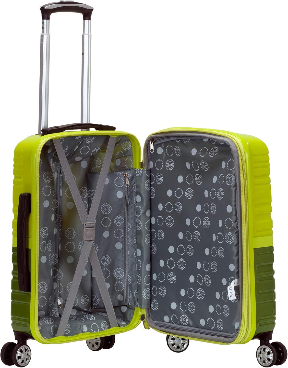 imageRockland Melbourne Hardside Expandable Spinner Wheel Luggage 2TONENAVY 2 Piece 2028Two Tone Green