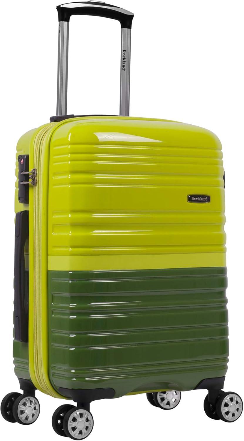 imageRockland Melbourne Hardside Expandable Spinner Wheel Luggage 2TONENAVY 2 Piece 2028Two Tone Green