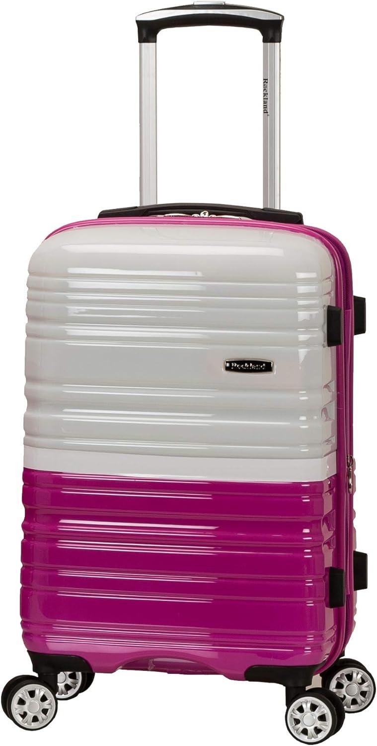 imageRockland Melbourne Hardside Expandable Spinner Wheel Luggage 2TONENAVY 2 Piece 2028Two Tone White