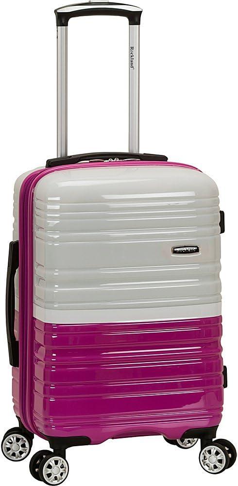 imageRockland Melbourne Hardside Expandable Spinner Wheel Luggage 2TONENAVY 2 Piece 2028Two Tone White