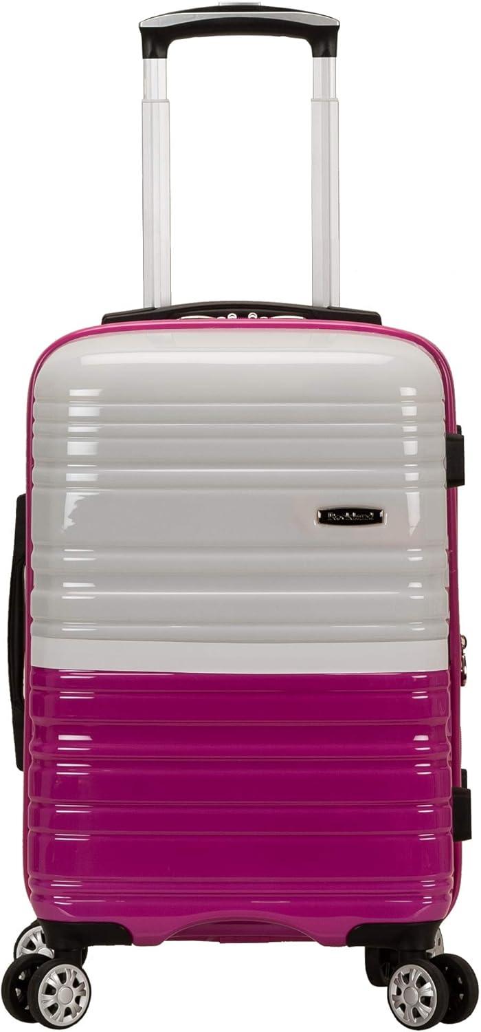 imageRockland Melbourne Hardside Expandable Spinner Wheel Luggage 2TONENAVY 2 Piece 2028Two Tone White