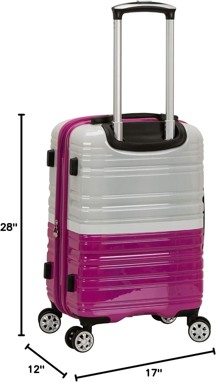 imageRockland Melbourne Hardside Expandable Spinner Wheel Luggage 2TONENAVY 2 Piece 2028Two Tone White