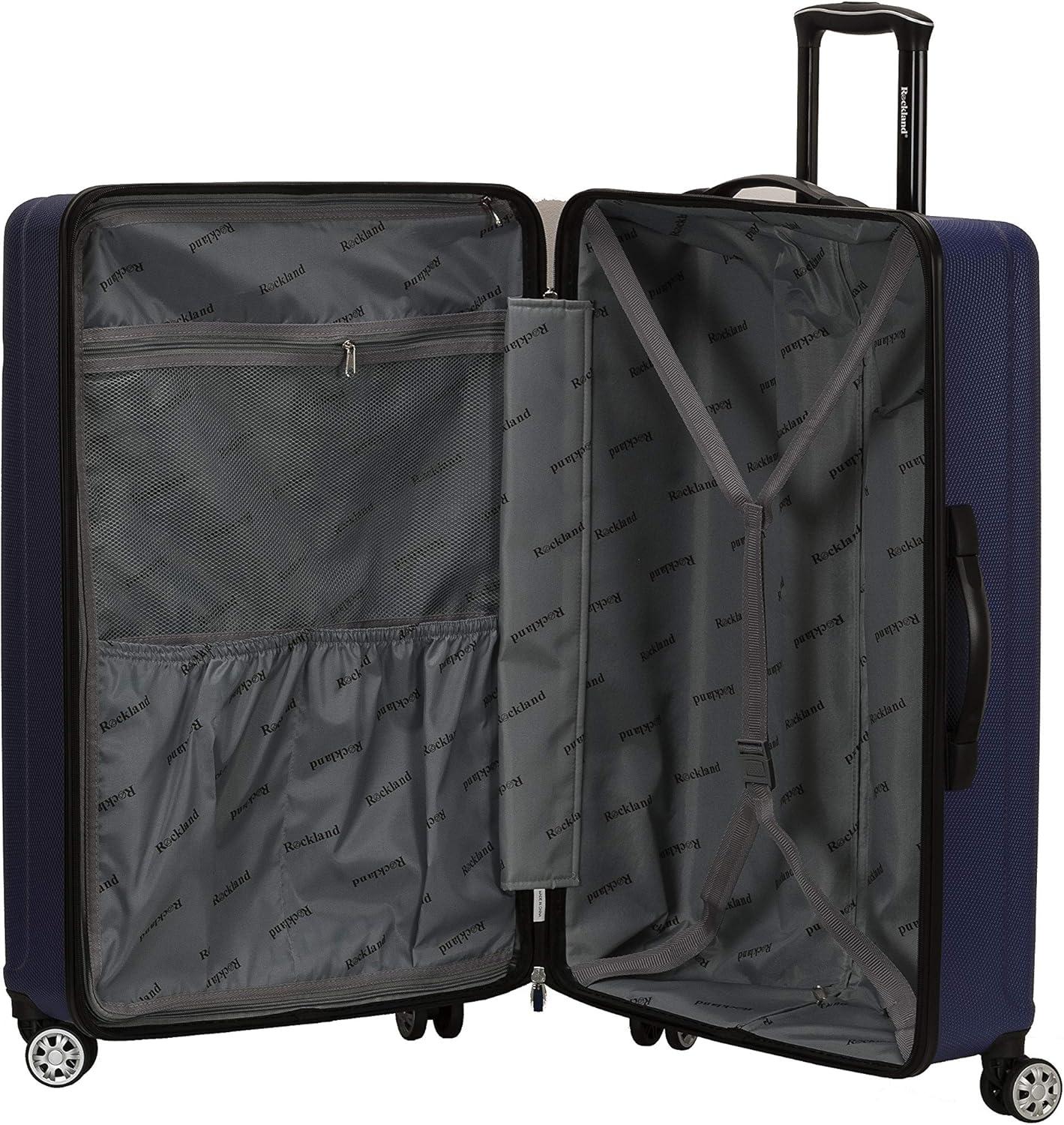imageRockland Skyline Hardside Spinner Wheel Luggage Set Blue 3Piece Set 202428Blue
