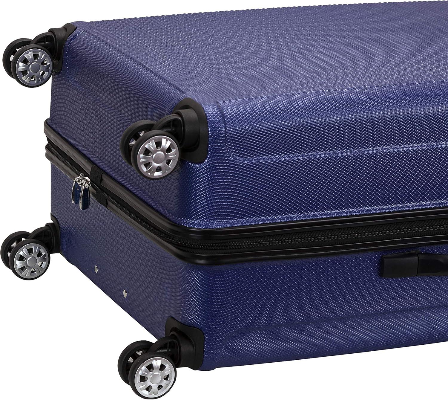 imageRockland Skyline Hardside Spinner Wheel Luggage Set Blue 3Piece Set 202428Blue