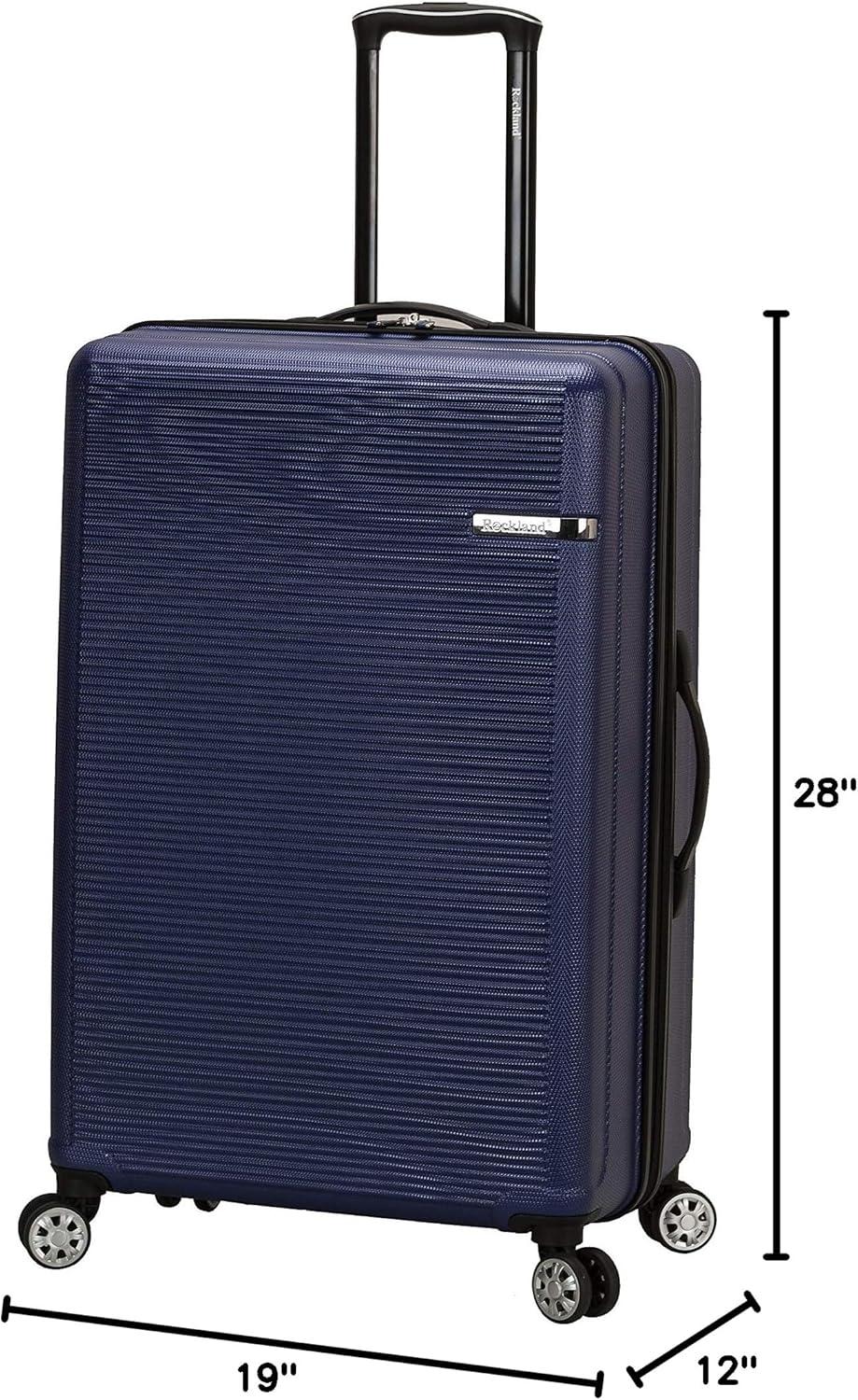 imageRockland Skyline Hardside Spinner Wheel Luggage Set Blue 3Piece Set 202428Blue