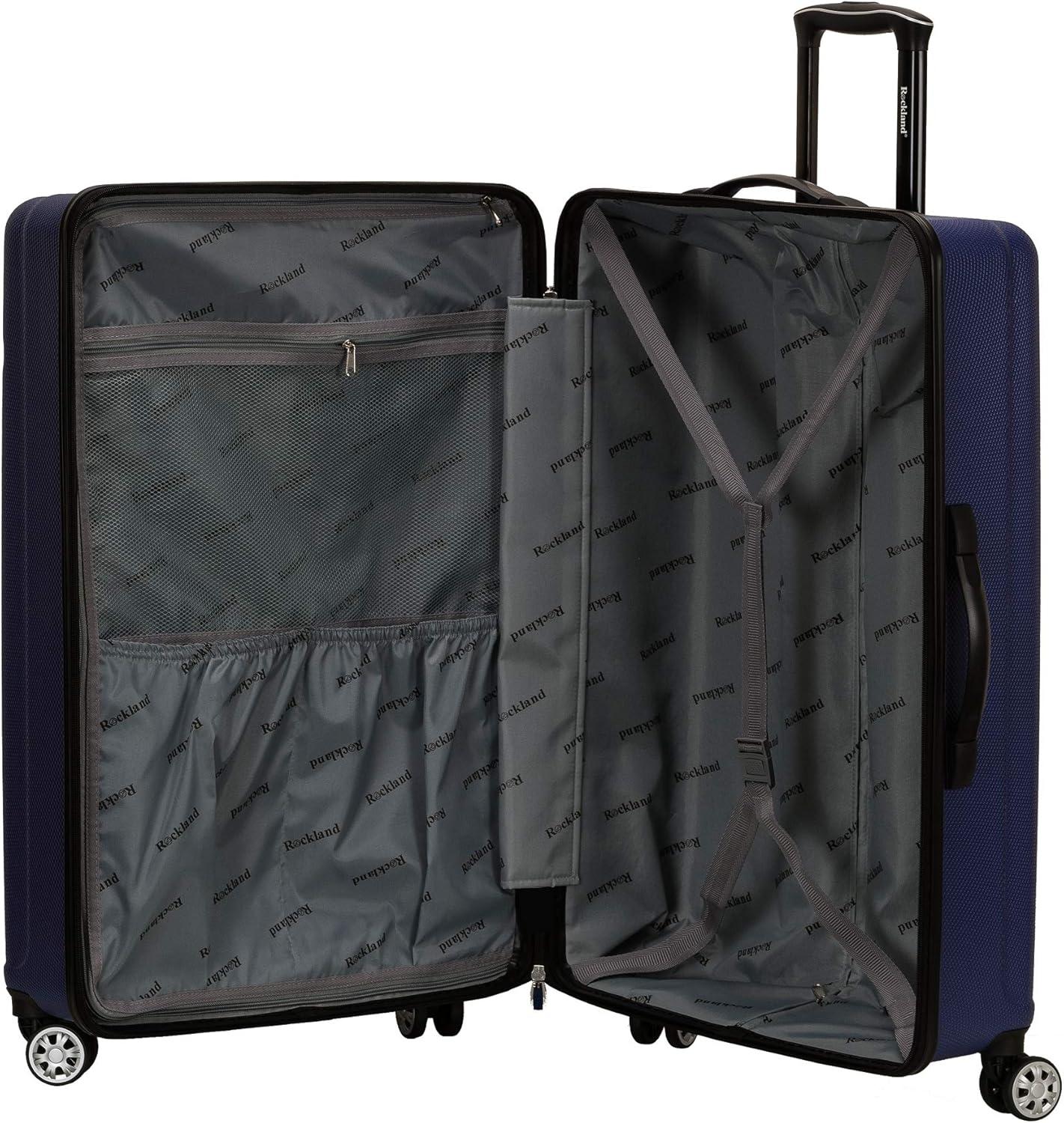 imageRockland Skyline Hardside Spinner Wheel Luggage Set Blue 3Piece Set 202428Blue