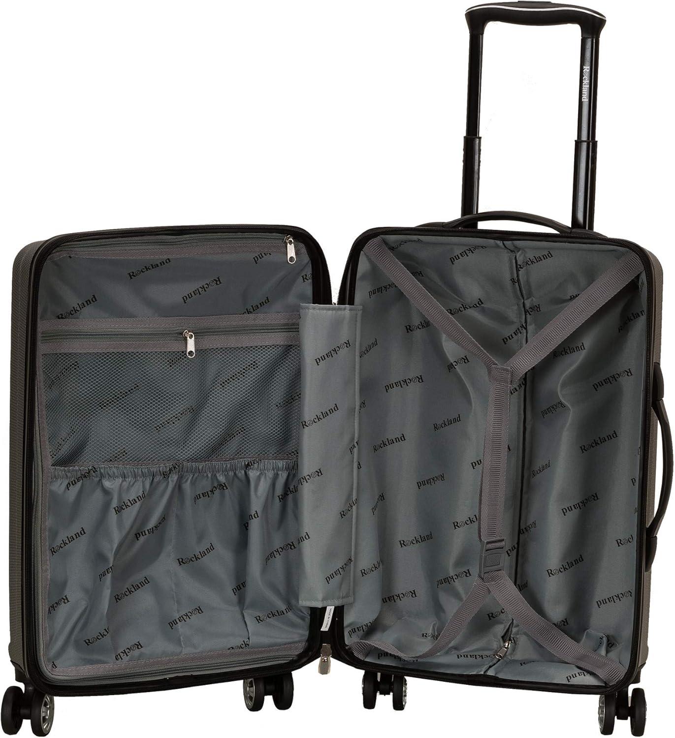 imageRockland Skyline Hardside Spinner Wheel Luggage Set Blue 3Piece Set 202428Grey