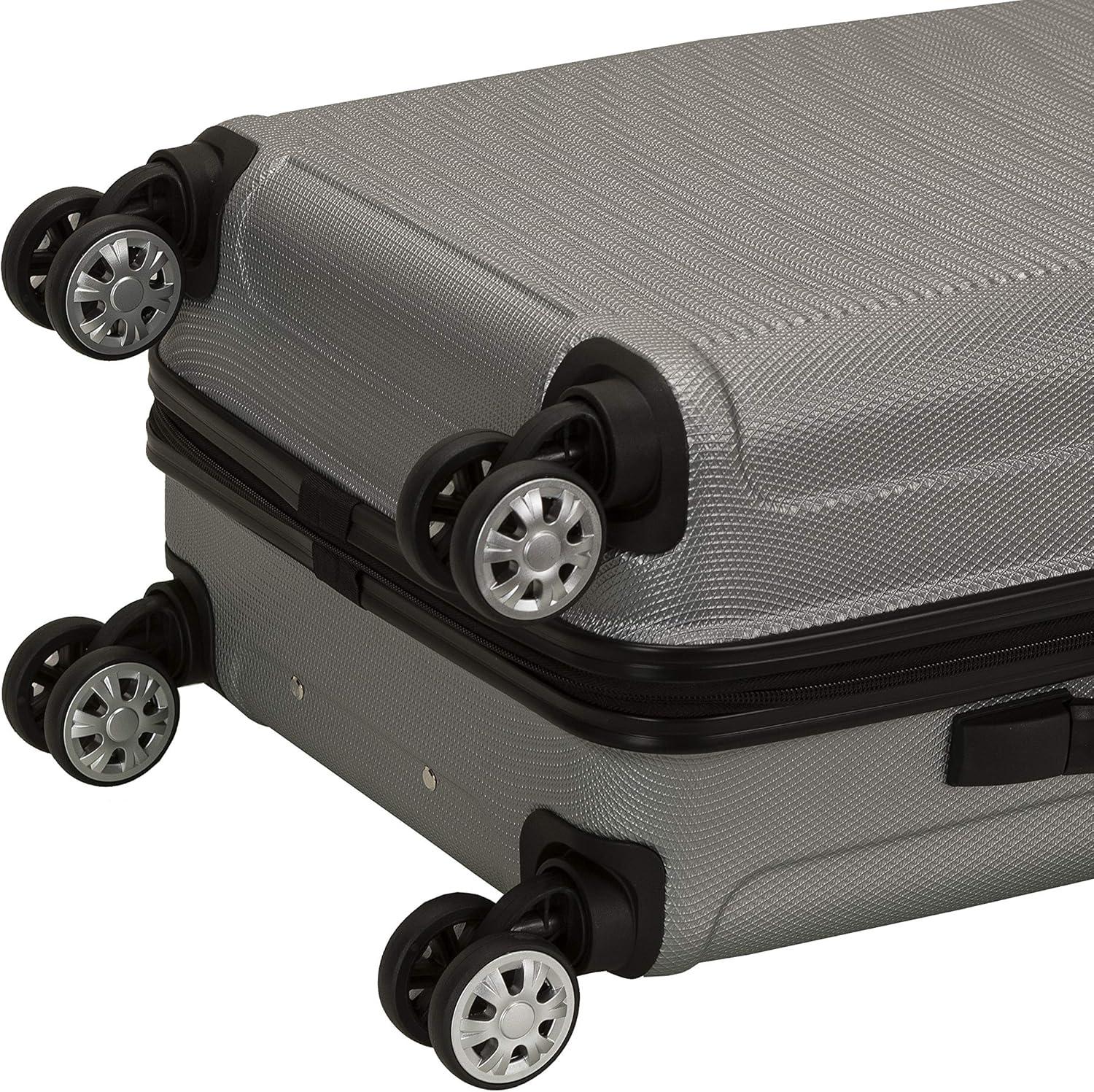 imageRockland Skyline Hardside Spinner Wheel Luggage Set Blue 3Piece Set 202428Silver