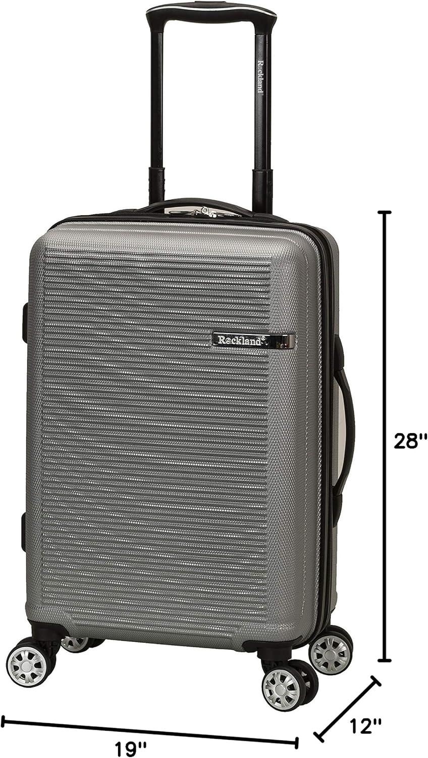 imageRockland Skyline Hardside Spinner Wheel Luggage Set Blue 3Piece Set 202428Silver