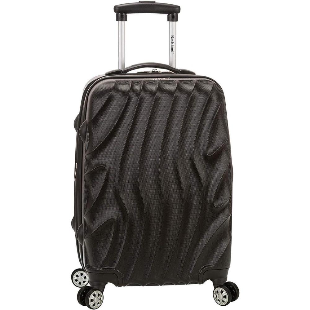 imageRockland Melbourne Hardside Expandable Spinner Wheel Luggage 2TONENAVY 2 Piece 2028Black Wave