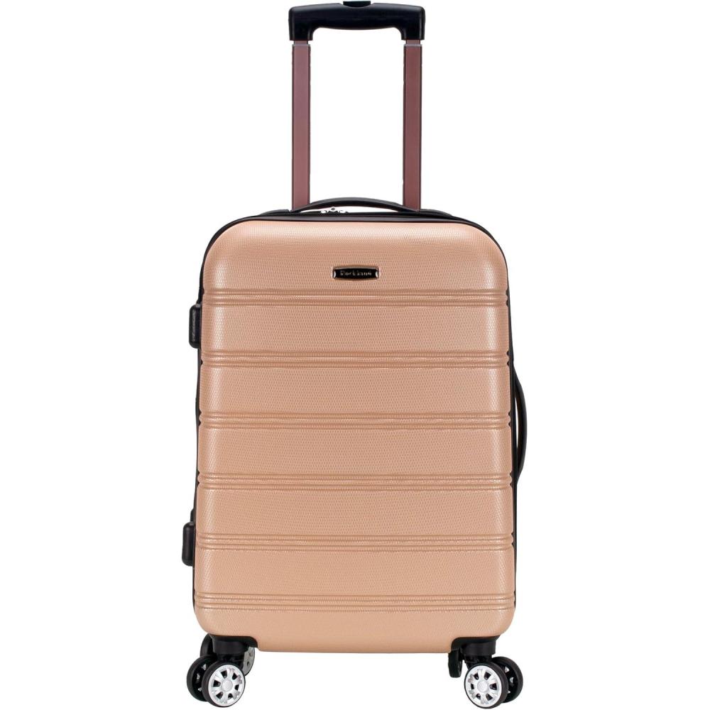 imageRockland Melbourne Hardside Expandable Spinner Wheel Luggage 2TONENAVY 2 Piece 2028Champagne