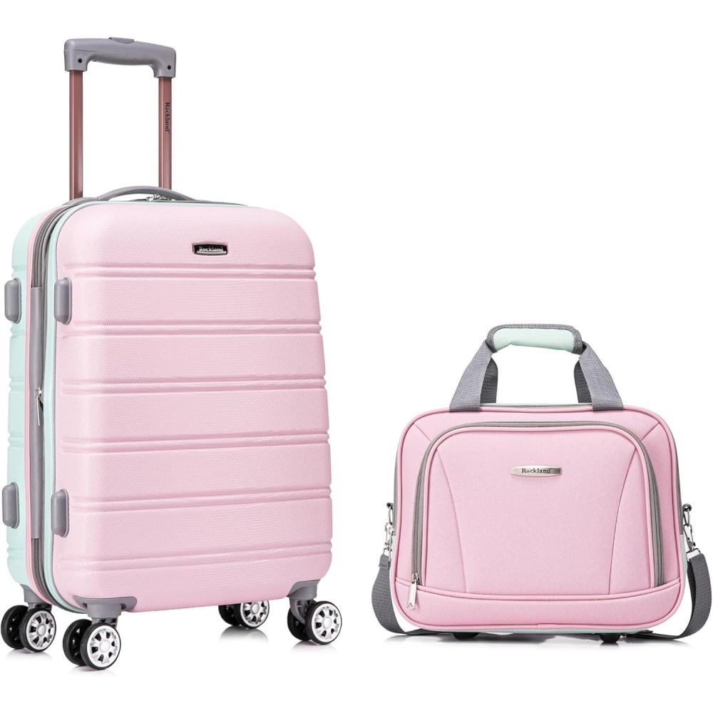 imageRockland Melbourne Hardside Expandable Spinner Wheel Luggage 2TONENAVY 2 Piece 2028Multicolor