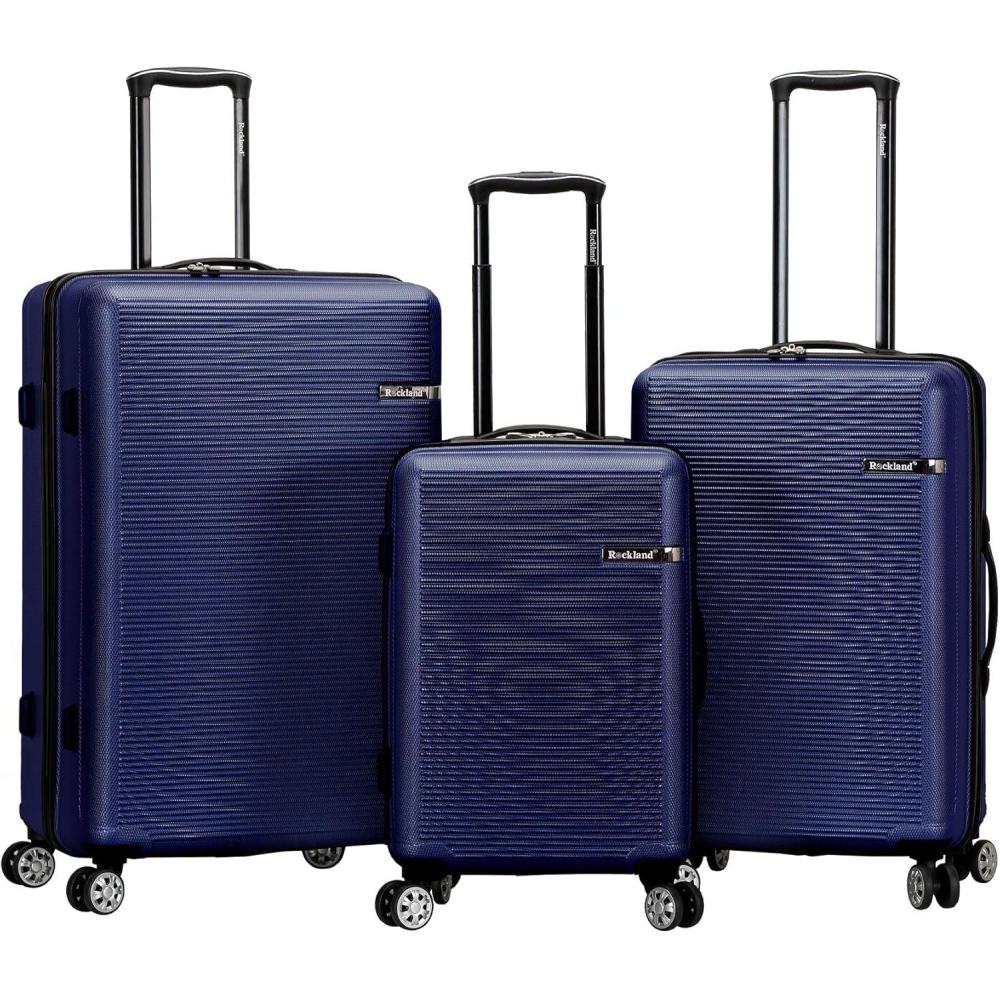 imageRockland Skyline Hardside Spinner Wheel Luggage Set Blue 3Piece Set 202428Blue