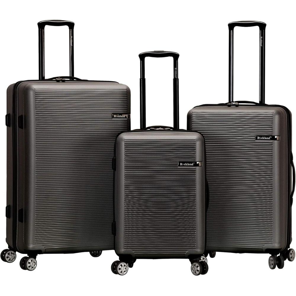 imageRockland Skyline Hardside Spinner Wheel Luggage Set Blue 3Piece Set 202428Grey