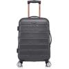 Rockland Melbourne Hardside Expandable Spinner Wheel Luggage, 2TONENAVY, 2 Piece (20″/28″)(Black)