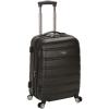 Rockland Melbourne Hardside Expandable Spinner Wheel Luggage, 2TONENAVY, 2 Piece (20″/28″)(Black)