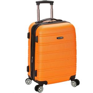 Rockland Melbourne Hardside Expandable Spinner Wheel Luggage, 2TONENAVY, 2 Piece (20″/28″)(Orange)
