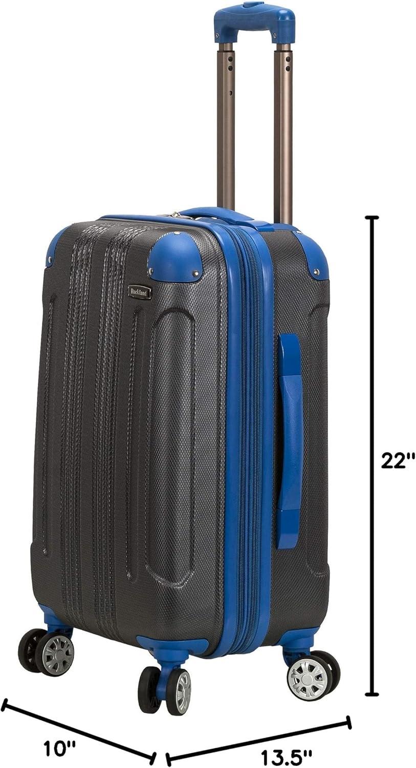 imageRockland London Hardside Spinner Wheel Luggage Two Tone Grey CarryOn 20InchGrey