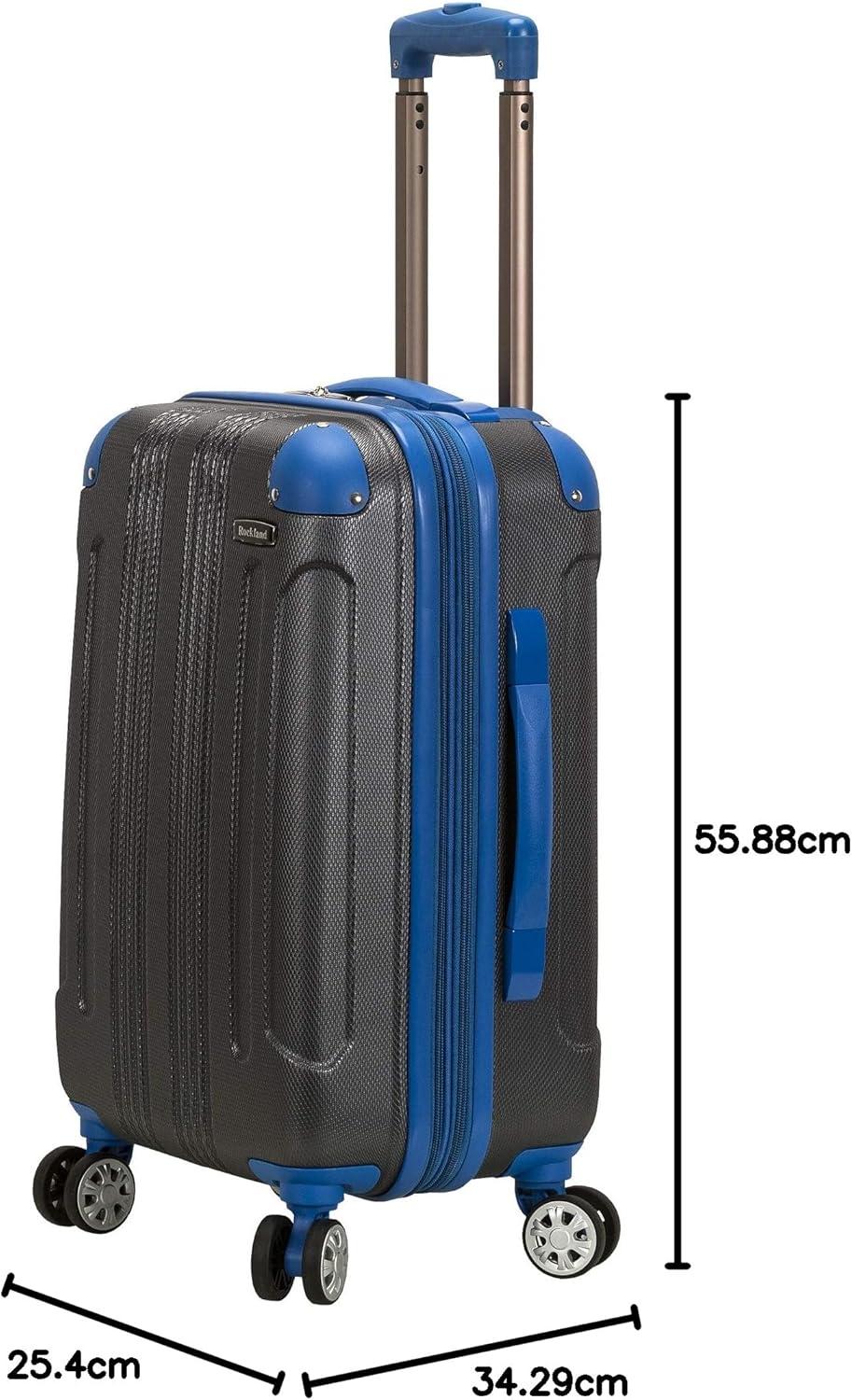 imageRockland London Hardside Spinner Wheel Luggage Two Tone Grey CarryOn 20InchGrey