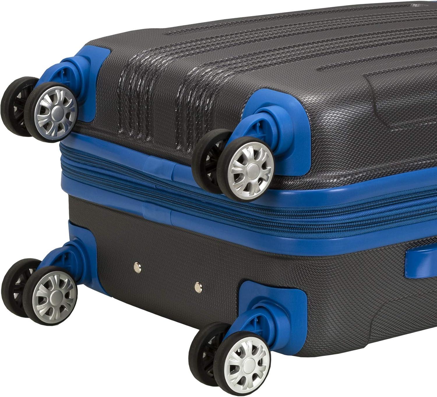 imageRockland London Hardside Spinner Wheel Luggage Two Tone Grey CarryOn 20InchGrey