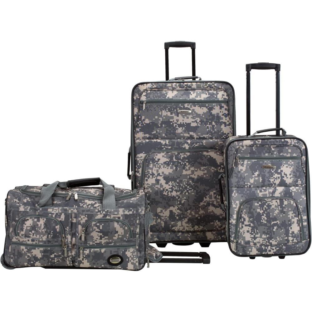 imageRockland Vara Softside 3Piece Upright Luggage Set Acu Camo 3Piece Set 20 inch28 inch22 inch duffelACU CAMO
