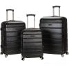Rockland Vara Softside 3-Piece Upright Luggage Set, Acu Camo, 3-Piece Set (20 inch/28 inch/22 inch duffel)(BLACK)