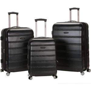 Rockland Vara Softside 3-Piece Upright Luggage Set, Acu Camo, 3-Piece Set (20 inch/28 inch/22 inch duffel)(BLACK)
