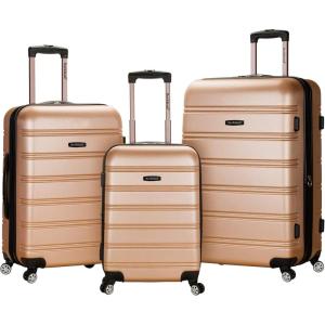 Rockland Vara Softside 3-Piece Upright Luggage Set, Acu Camo, 3-Piece Set (20 inch/28 inch/22 inch duffel)(CHAMPAGNE)