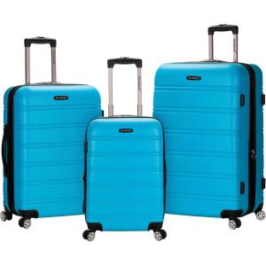 Rockland Vara Softside 3-Piece Upright Luggage Set, Acu Camo, 3-Piece Set (20 inch/28 inch/22 inch duffel)(TURQUOISE)
