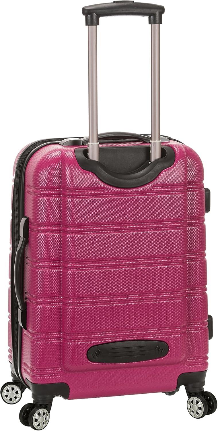 imageRockland Melbourne Hardside Expandable Spinner Wheel Luggage Set White CarryOn 20Inch and Tote 14InchMagenta