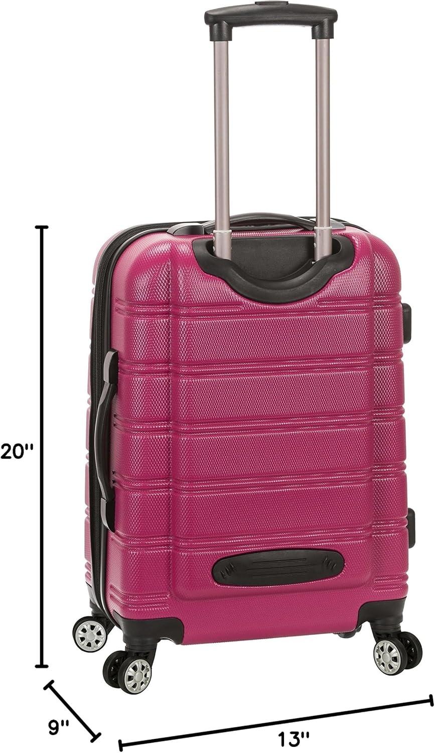 imageRockland Melbourne Hardside Expandable Spinner Wheel Luggage Set White CarryOn 20Inch and Tote 14InchMagenta