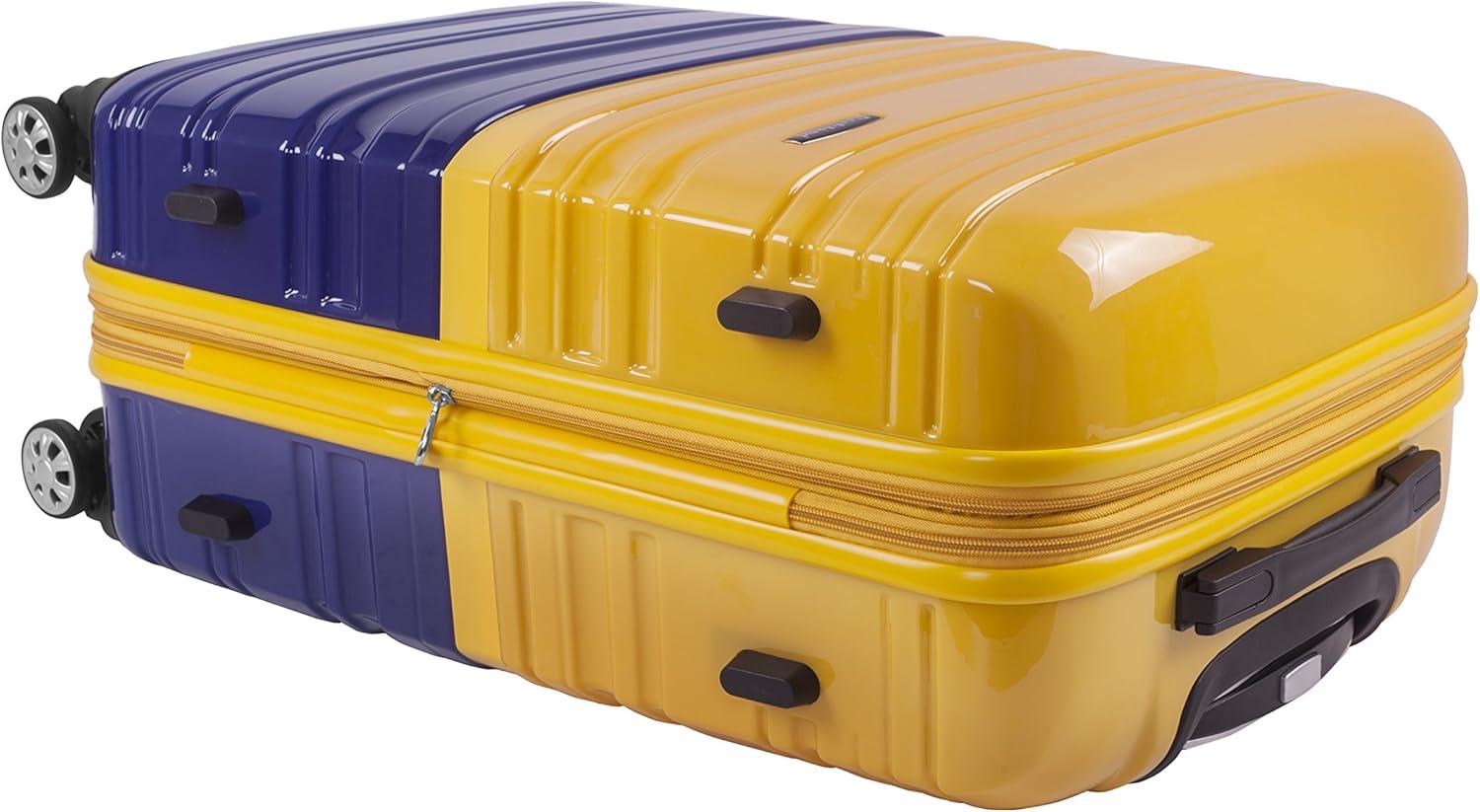imageRockland Melbourne Hardside Expandable Spinner Wheel Luggage Set White CarryOn 20Inch and Tote 14InchTwo Tone Navy