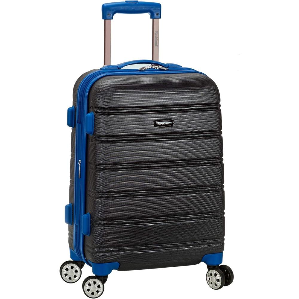 imageRockland Melbourne Hardside Expandable Spinner Wheel Luggage Set White CarryOn 20Inch and Tote 14InchGrey