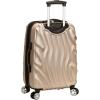 Rockland Melbourne Hardside Expandable Spinner Wheel Luggage Set, White, Carry-On 20-Inch and Tote 14-Inch(Gold Wave)