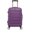 Rockland Melbourne Hardside Expandable Spinner Wheel Luggage Set, White, Carry-On 20-Inch and Tote 14-Inch(Purple)