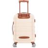 Rockland Melbourne Hardside Expandable Spinner Wheel Luggage Set, White, Carry-On 20-Inch and Tote 14-Inch(White)