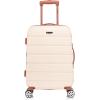 Rockland Melbourne Hardside Expandable Spinner Wheel Luggage Set, White, Carry-On 20-Inch and Tote 14-Inch(White)