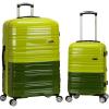Rockland Melbourne Hardside Expandable Spinner Wheel Luggage Set, White, Carry-On 20-Inch and Tote 14-Inch(Two Tone Green)