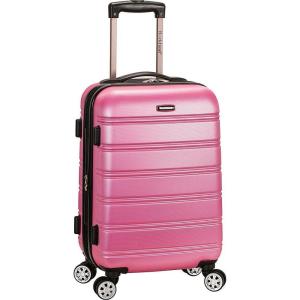 Rockland Melbourne Hardside Expandable Spinner Wheel Luggage Set, White, Carry-On 20-Inch and Tote 14-Inch(Pink)