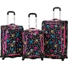 Rockland Fusion Softside Spinner Wheel Luggage, Peace, 3-Piece Set (20/24/28)(Peace)